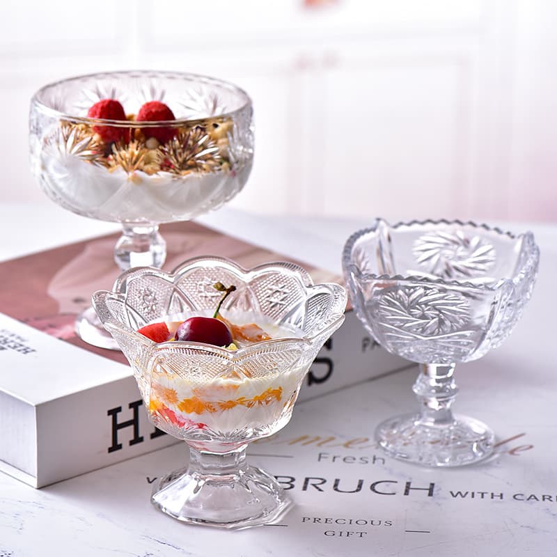 European Creative Colorful Ice Cream Cup Milkshake Cup Dessert Sundae Juice Cup Salad Bowl Goblet