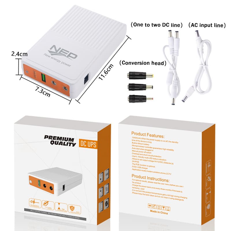 Mini Mobile UPS Uninterrupted Power Supply Router DC12V9V5V Backup Power Supply High Protection Grade Customer Service