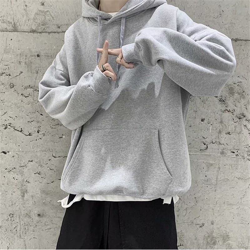 Men's sweatshirt Korean style loose autumn and winter trendy brand large size hoodie ins versatile solid color handsome trendy jacket top