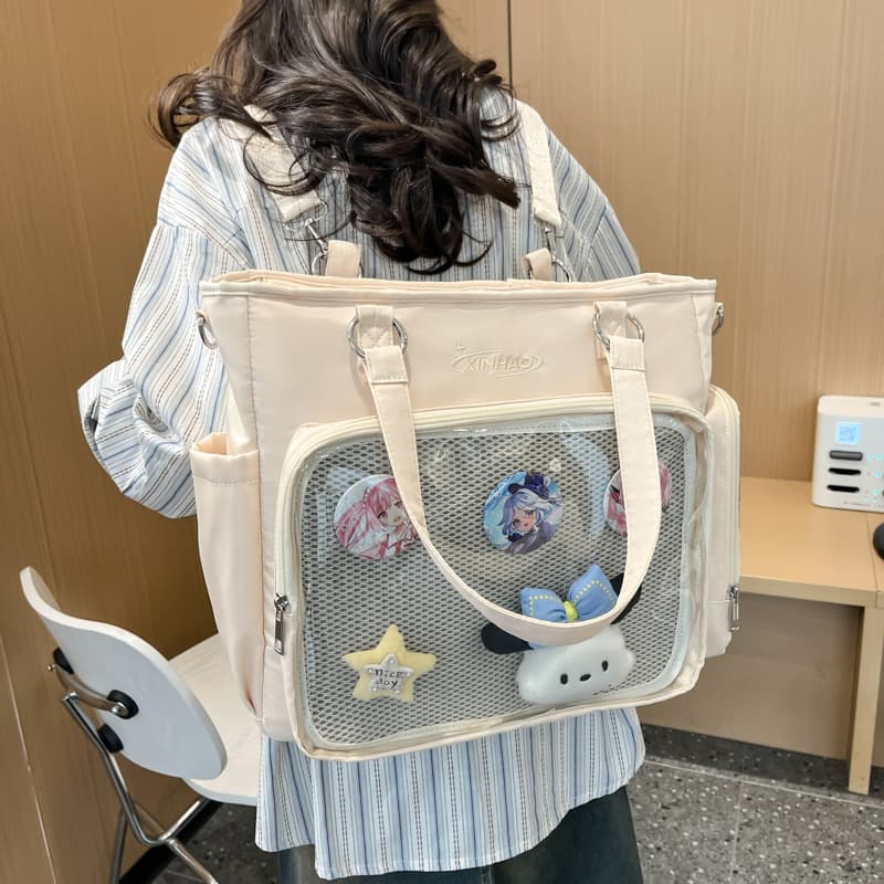School Bag for Girls, Commuter Student Backpack, 3-in-1 Bag, Japanese College Style Casual Backpack, Shoulder Bag, Crossbody Bag