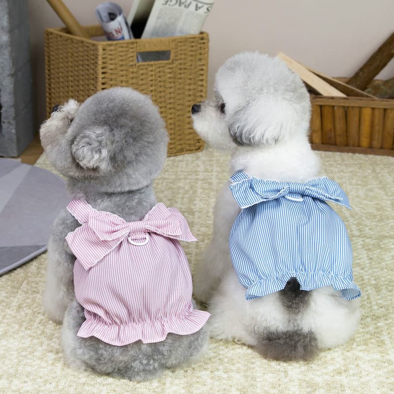 Princess-Style Dog Clothes, Striped Cat Suspender Dress, Cat Dress, Teddy Pet Clothing, Dog Supplies, French Bulldog