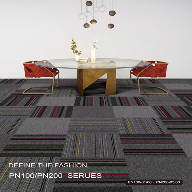 Office Building Fireproof Splicing Engineering Carpet, B1 Grade Flame Retardant Modular PVC Carpet for Lounge Conference Room