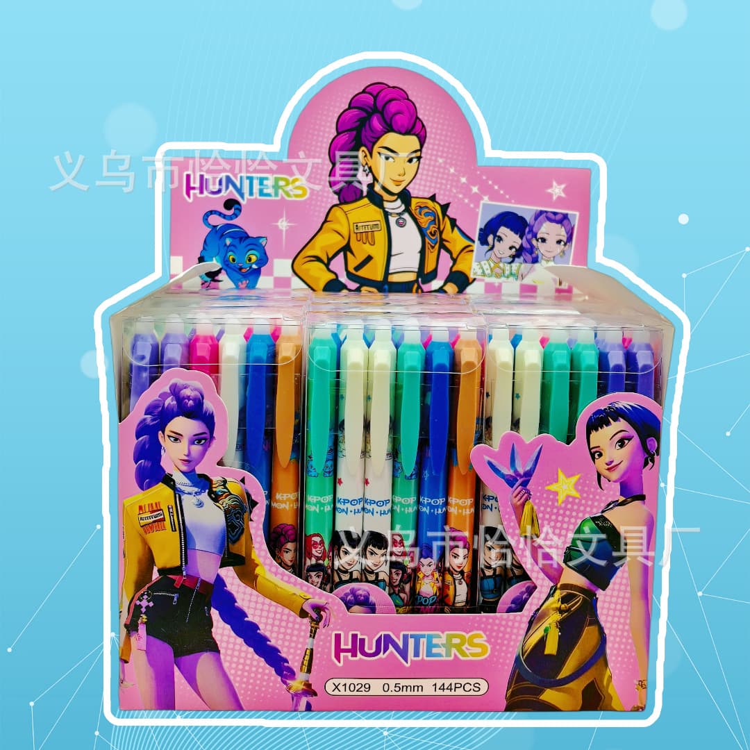 Kpop Witch Hunter Girl Group Erasable Gel Pen Retractable Gel Pen Witch Girl Group Student Stationery Friction Heat Erasable Sign Pen