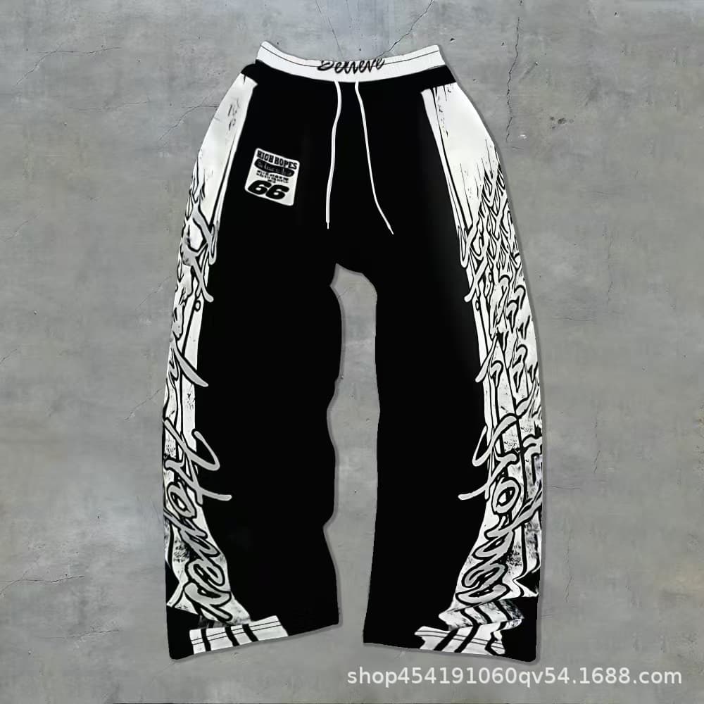 Y2K High Street Versatile Straight-Leg Casual Sweatpants Preview Cross-Border Hot-Selling Trendy Brand Unisex Wide-Leg Pants Casual Loose Fit