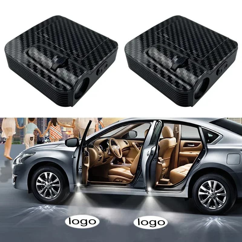 Source Factory Car Welcome Light Wiring-free Carbon Fiber Pattern Infrared Door Sensor Projector Light LOGO Floor Light