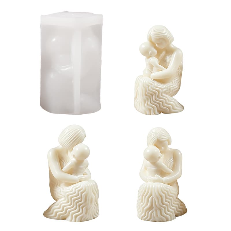 Three-dimensional maternal love portrait human body ornaments silicone mold diy mother and child embracing aromatherapy candle gypsum glue abrasive
