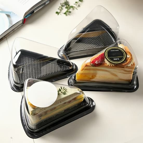 Triangle Layered Cake Box 6 Inch 8 Inch Mousse Disposable Transparent Blister Triangle Slice Pastry Packaging Box