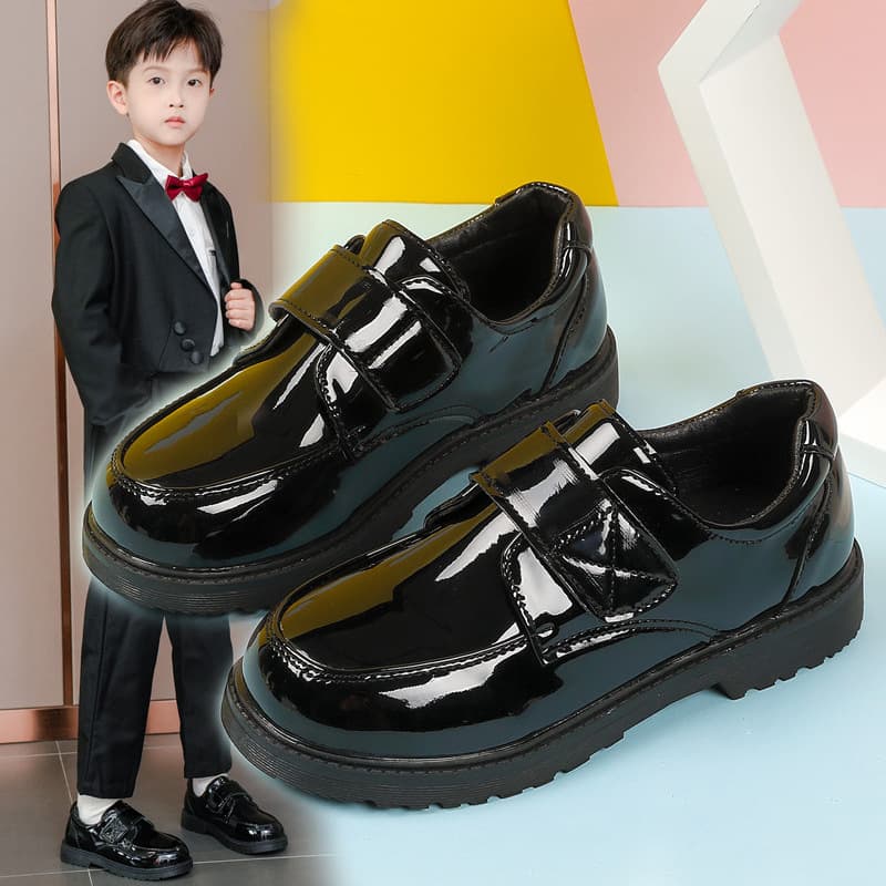 Children's Leather Shoes, Boys' Shoes Spring/Autumn 2025 New, British Style Black, Big Kids, Elementary School Students' Campus Performance Shoes