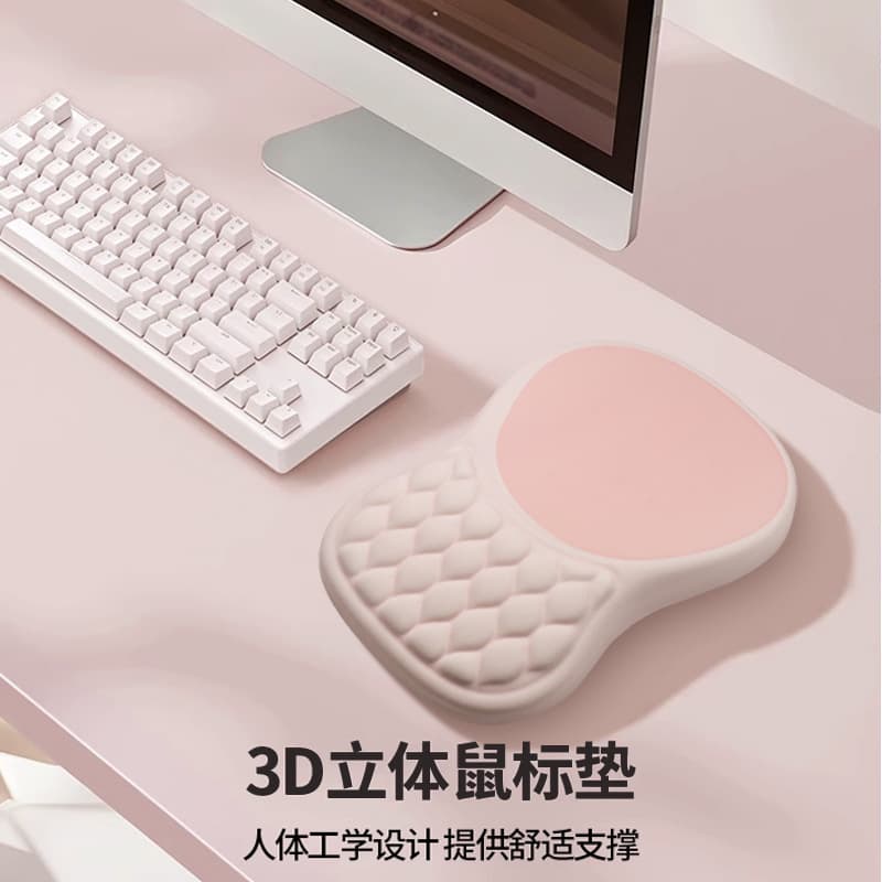 Cross-Border Hot Selling Mouse Pad Wrist Support 3D Ergonomic Memory Foam Sloped Massage Mouse Pad Wholesale