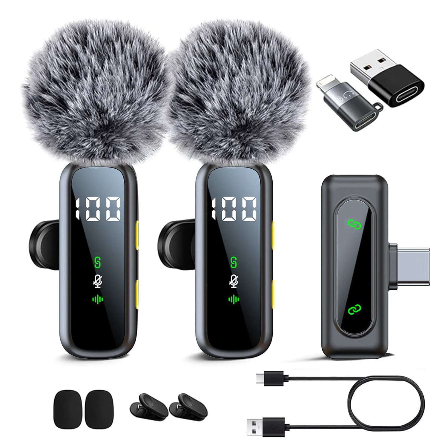 New Private Mold L06 Wireless Lavalier Microphone One-to-Two for TikTok Live Streaming VLOG Recording Wireless Mic