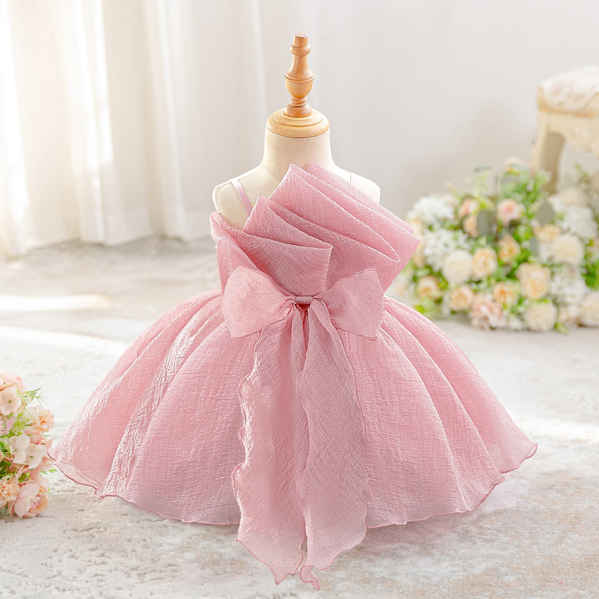 Baby First Birthday Party Dress Tulle Princess Gown Flower Girl Dresses Wedding Kids
