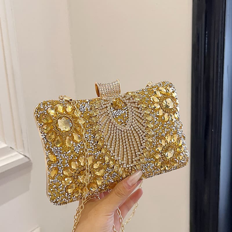 Women's Crossbody 2024 European and American Fashion Rhinestone Evening Bag Full Crystal New Style