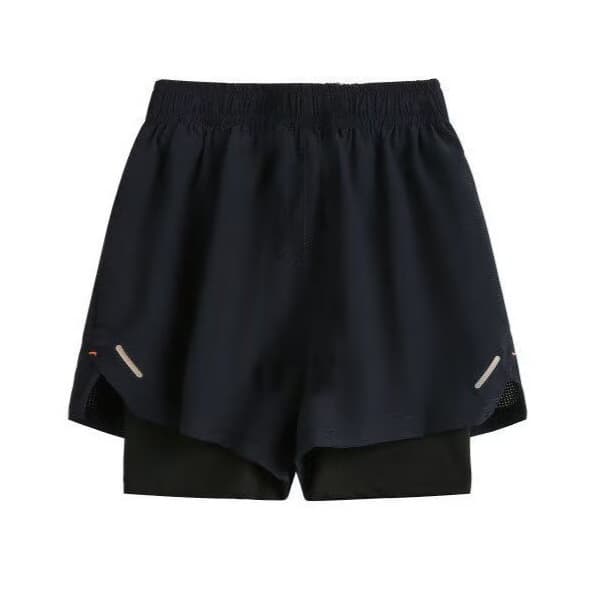 Women's Sports Swim Shorts Summer Thin Double Layer Fake Two Piece Yoga Fitness Pants Outdoor Training Quick Dry Shorts