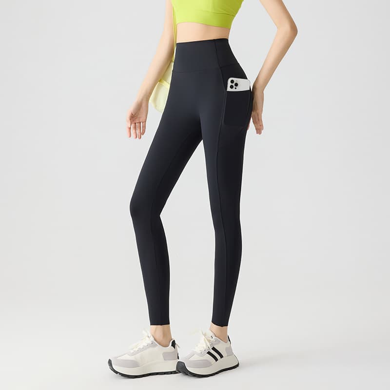 Pocket Yoga Pants Cloud-Like Ice Silk Shark Pants for Women, Summer Wearable Base Layer, Thin Butt-Lifting Tight Sports Leggings