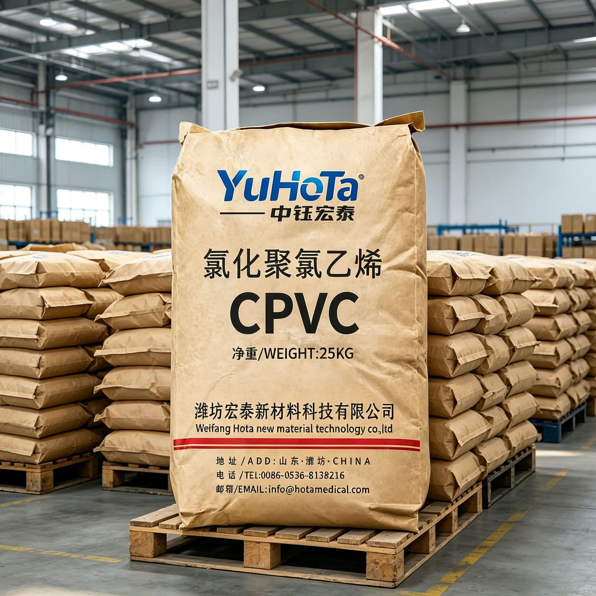 CPVC chlorinated polyvinyl chloride powder, high temperature resistance, pressure resistance and corrosion resistance, hot water pipe extrusion injection molding grade raw material