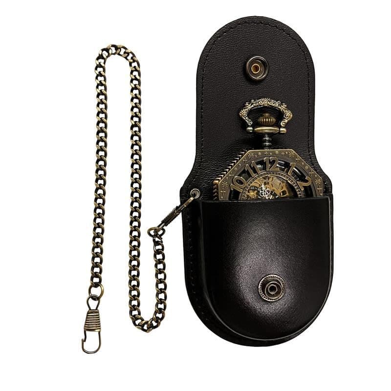 AliExpress leather flip watch storage bag with chain fashion pu oval pocket watch bag anti-pressure leather case gift