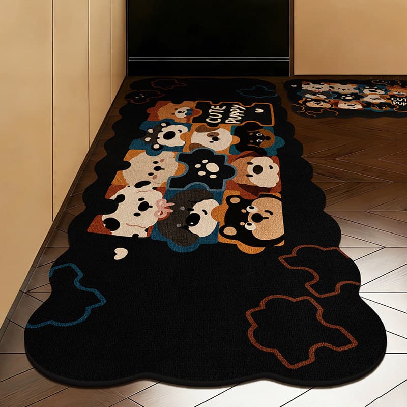 Dopamine floor mats, kitchen special water-absorbing and oil-absorbing foot mats, household anti-slip, anti-fall, good care special-shaped brown carpets