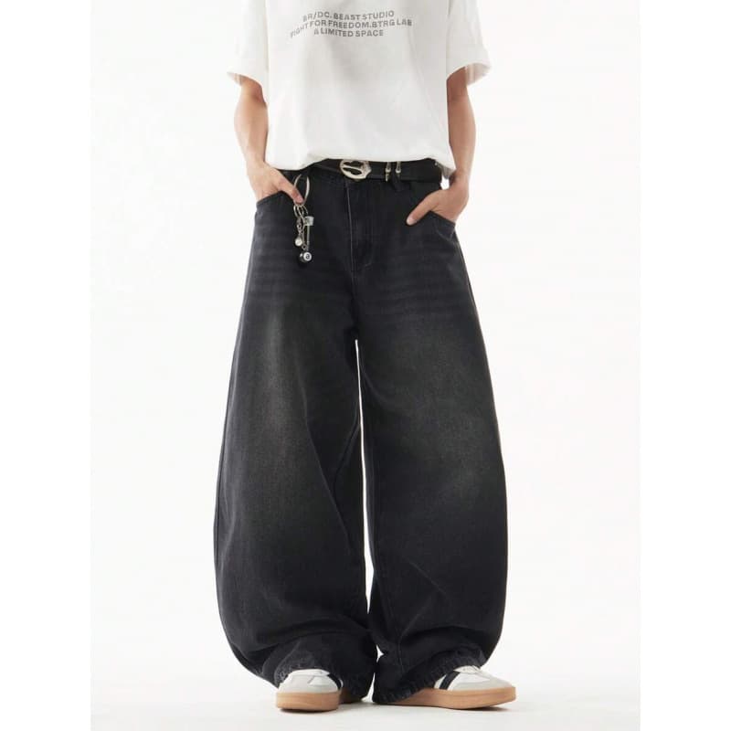 U 83968 Cross-border foreign trade new style washed loose wide-leg boyfriend jeans casual and versatile style