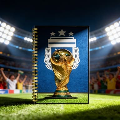 Cross-border New Product Brazil France Portugal World Cup Soccer Trophy Spiral Notebook Journal