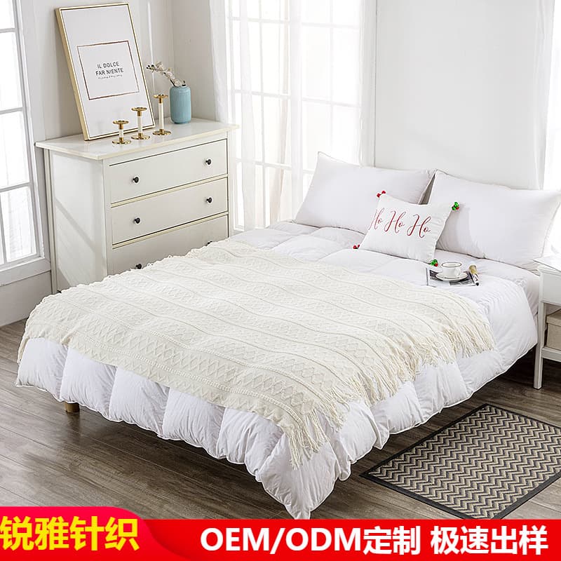 Nordic Minimalist Solid Knit Blanket for Hotel, Bedroom Decoration, Bed End Cover, Sofa Throw, Nap Blanket
