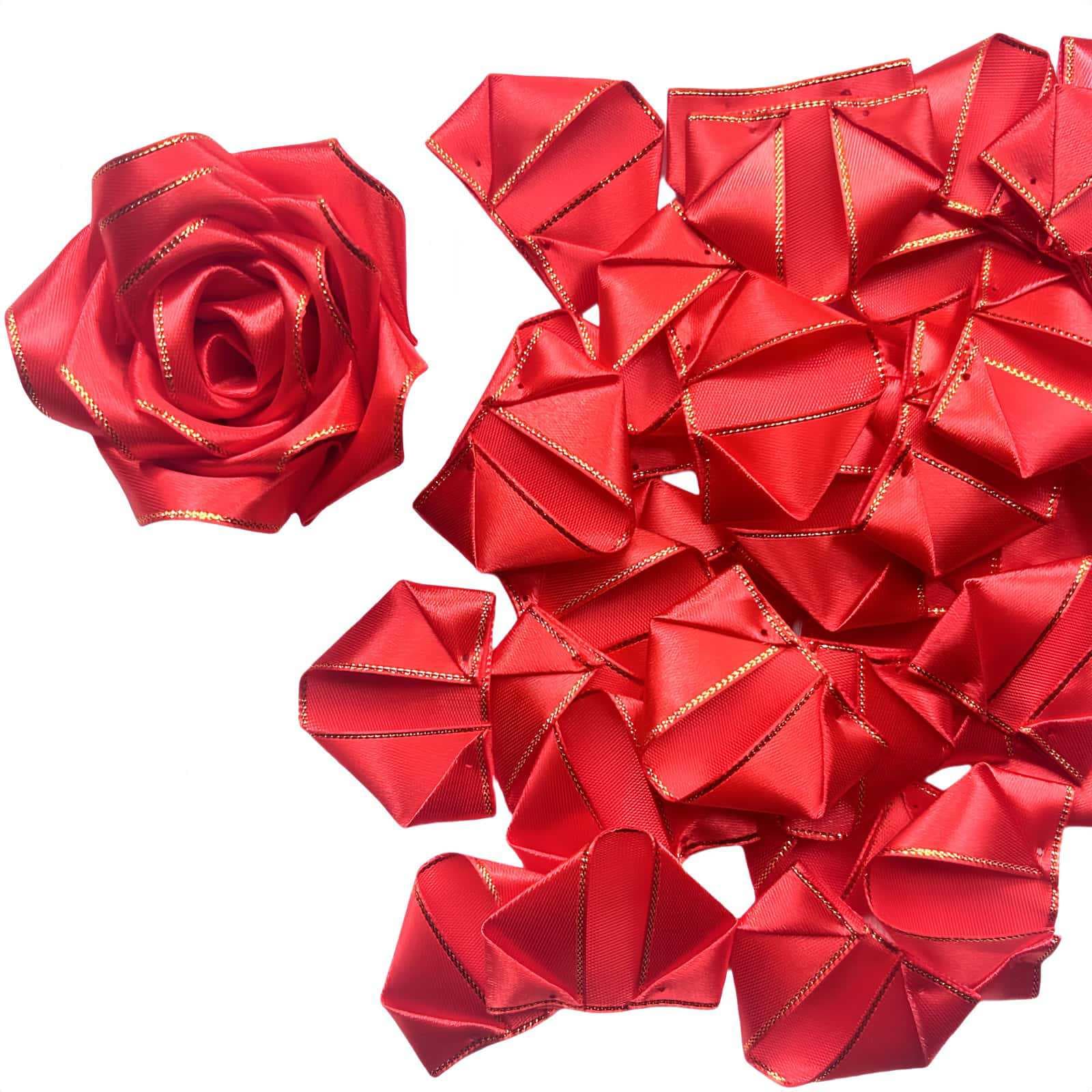 Gold Edge Petals 4cm Ribbon DIY Handmade Rose Petals Cross-Border Small Package Silk Artificial Rose Petals