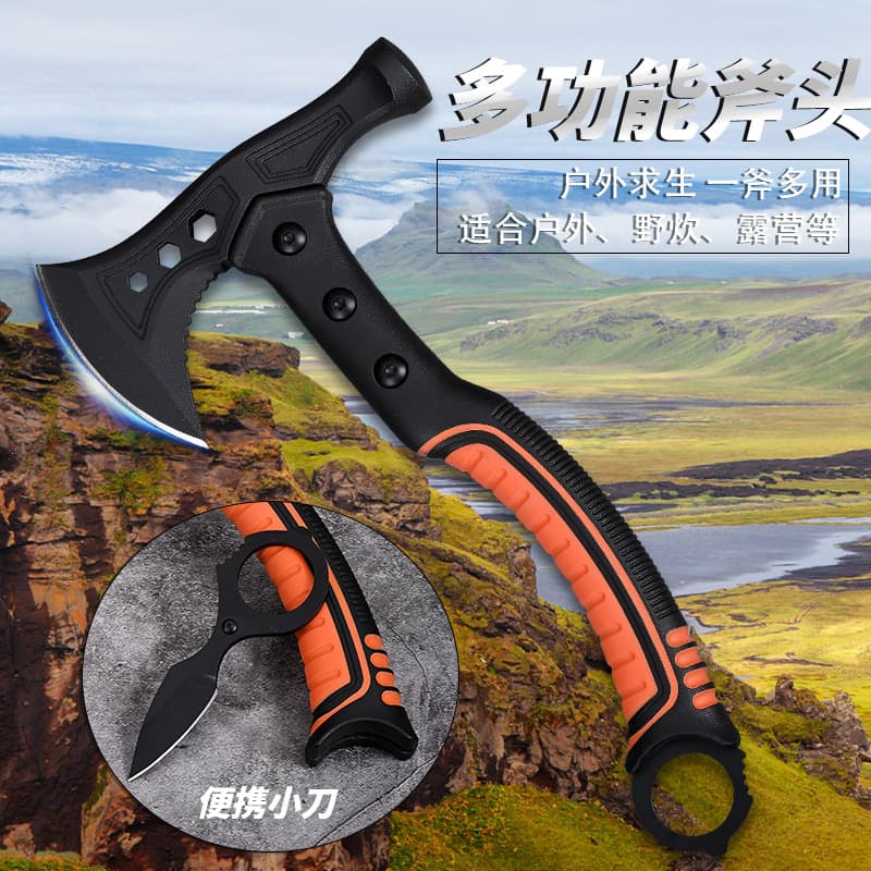 Factory Direct Outdoor Camping Axe, Fire Engineering Axe, Self-Defense Tactical Axe with Portable Knife, Camp Tomahawk