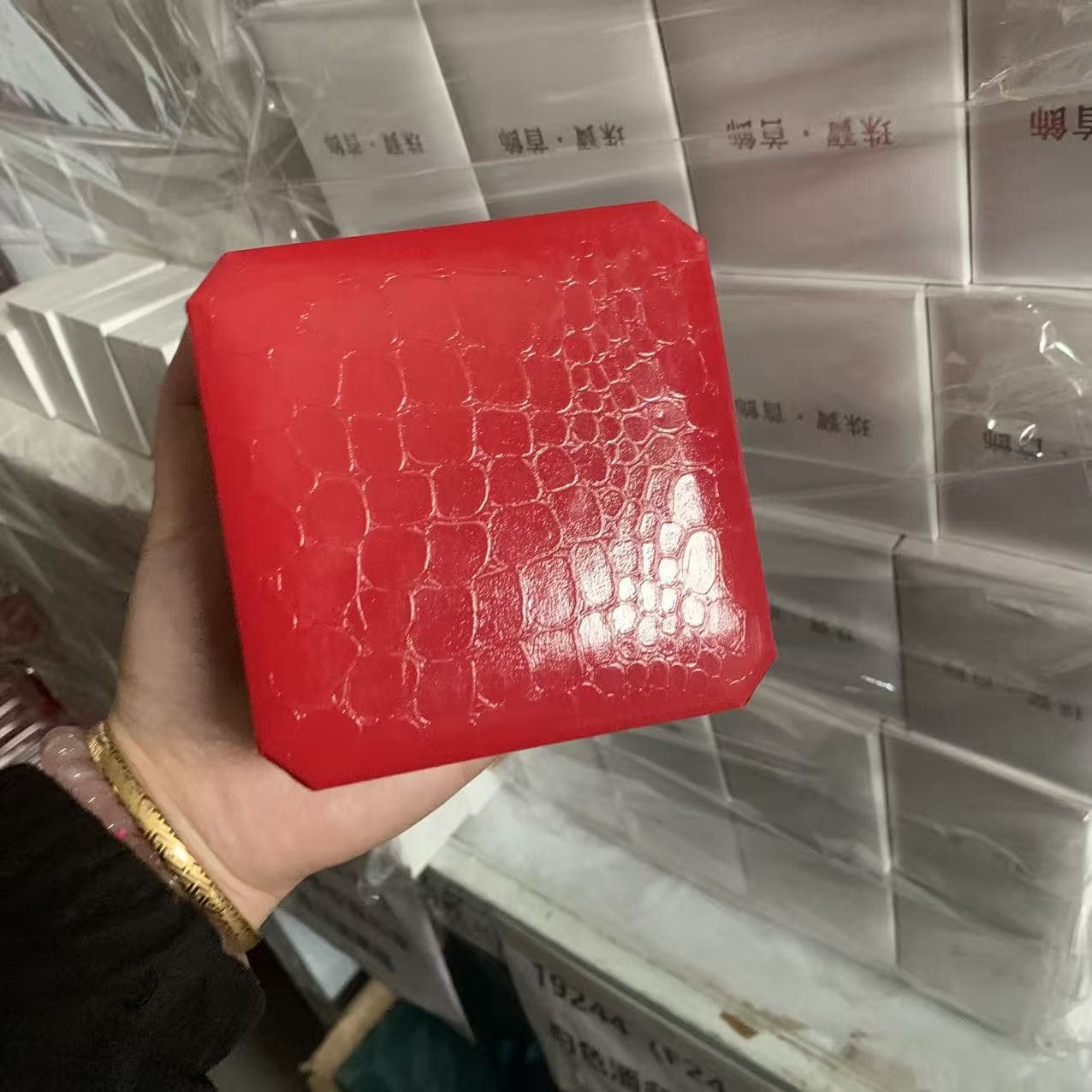 Octagonal Jewelry Box with Crocodile Texture, Ring Box, Pendant Box, Bracelet Box, Necklace Box, Gift Packaging, Decorative Box with Logo