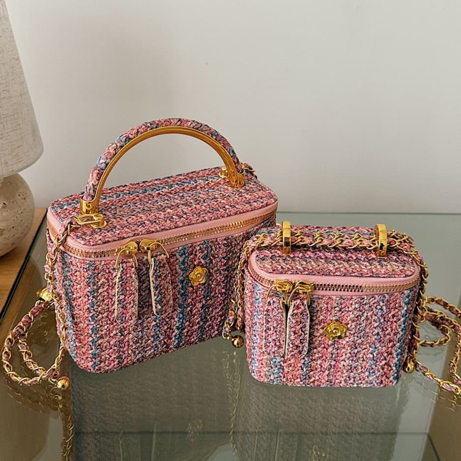 Fashionable and simple cosmetic bag box, straw bag, fairy outfit, woven handbag, beach bag, shoulder bag, crossbody bag