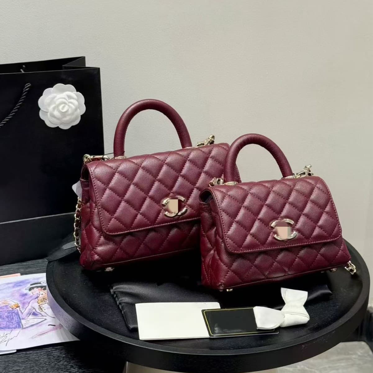 2025 New Genuine Leather Foreign Trade Bean Bag Versatile Diamond Quilted Shoulder Crossbody Handbag Top Handle Chain Women's Bag