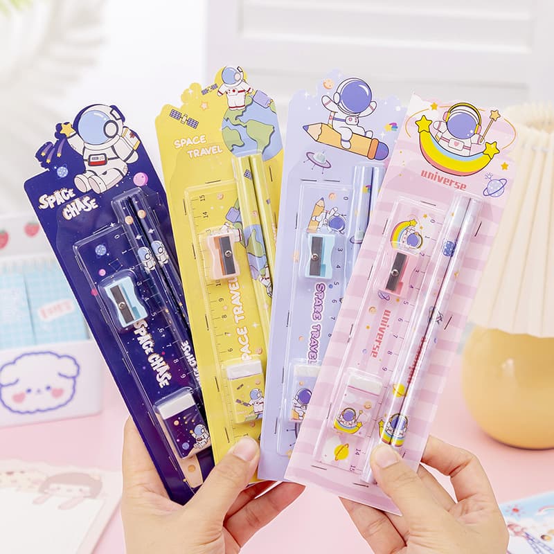 Children's Day Gift Learning Supplies Pencil 5-Piece Set Kindergarten Kids Prize Stationery Kit Factory Wholesale