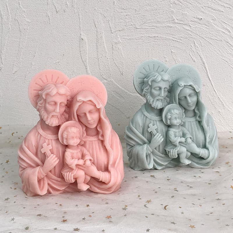 European character family scented candle silicone mold DIY Mother's Day glue ornaments portrait plaster mold