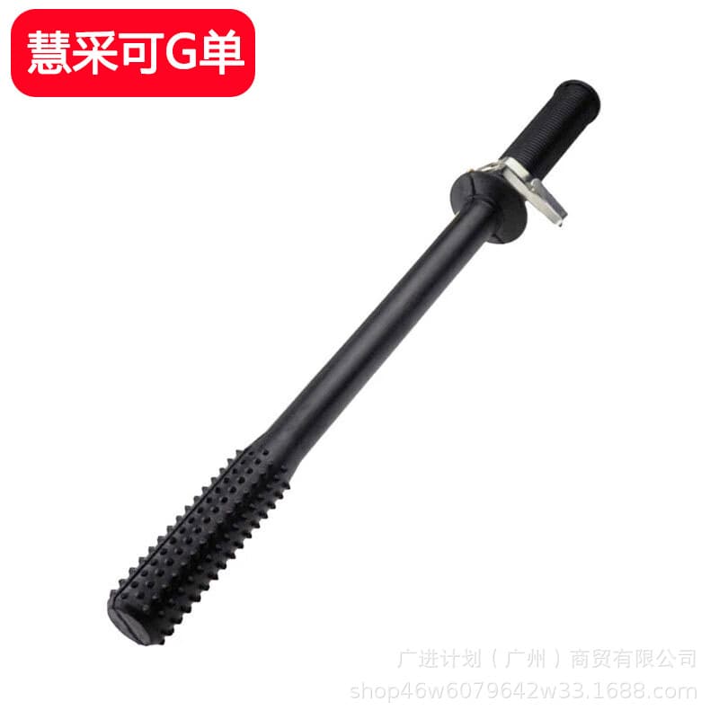 Spike-Type Anti-Riot Baton, Self-Defense Tool, PC Martial Arts Rubber Staff, Emergency Protection Straight Stick, Single Straight Anti-Riot Baton