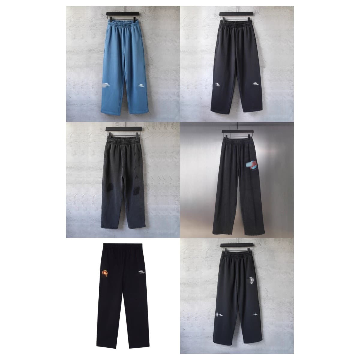 Cross-border High Version B Brand 2025 New Arrival Small Logo Embroidery High-Street Loose Fit Couple Style Long Pants