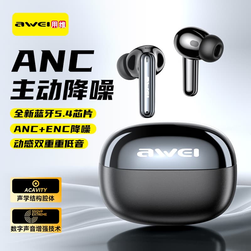 Yongwei Bluetooth Earphones 2026 New Model 6-Mic Hybrid ANC+ENC Noise Cancelling Long Battery Life Wireless Huaqiangbei Earbuds