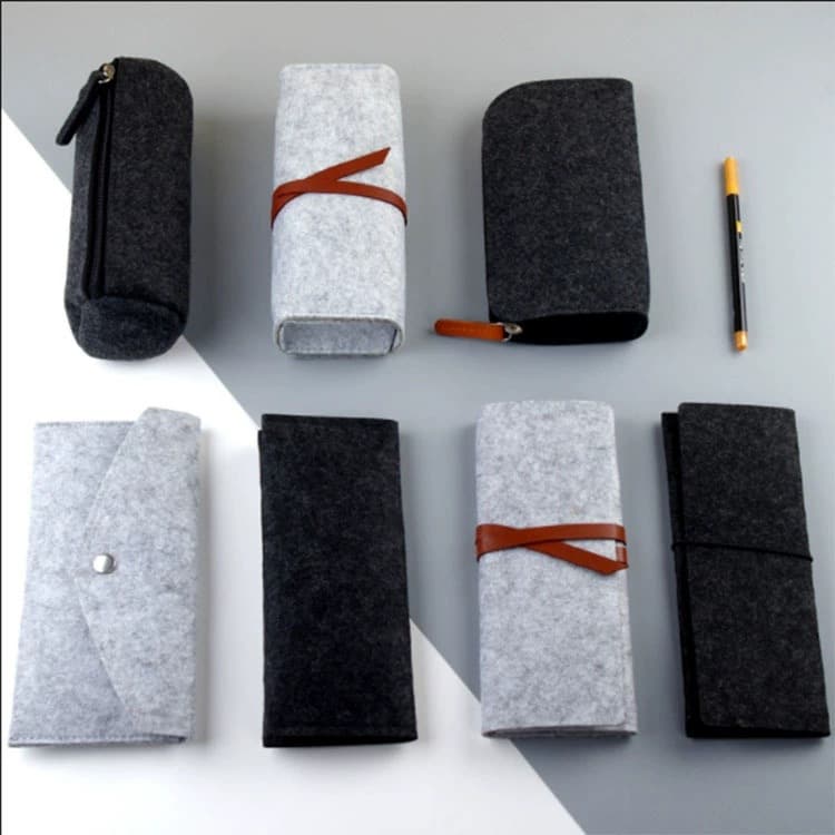 Felt pencil bag promotional gift storage bag simple stationery bag pen curtain zipper coin purse study storage plus logo