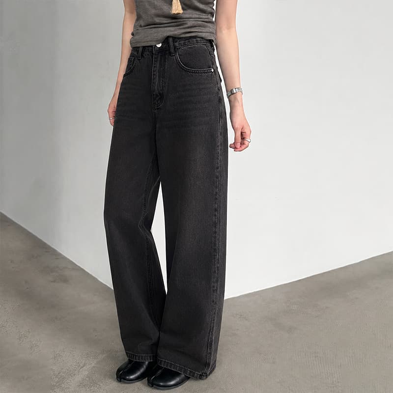 [Supermodel] High-waisted straight skinny jeans for women 2026 autumn new narrow version trousers Xintang denim customization