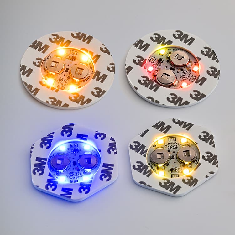 Cross-border LED glowing colorful wine glass coasters, bottle and glass light-up coaster stickers