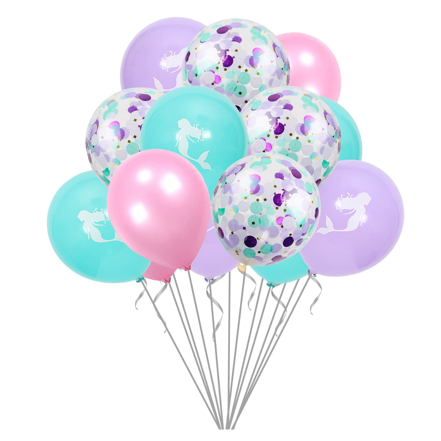 Cross-border 12-inch Mermaid Print Latex Balloon Ocean Theme Baby Birthday Party Decoration Balloon