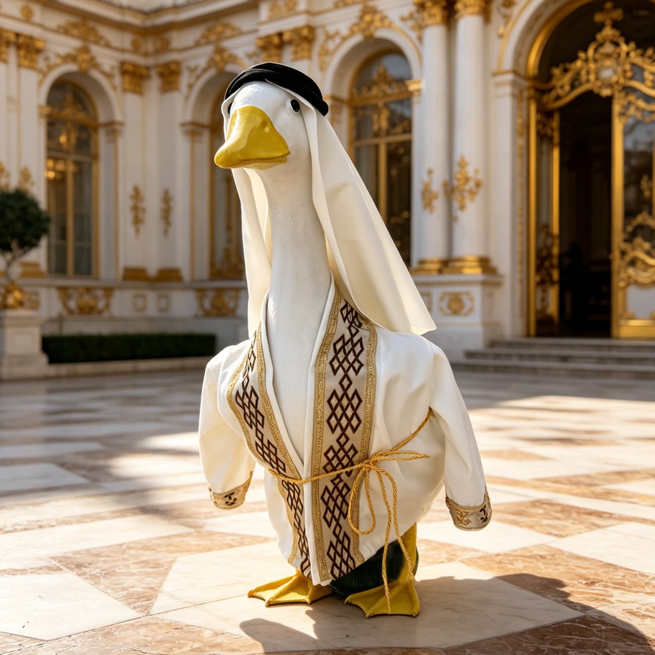 Amazon Cross-border Porch Goose Costume Funny Prince Goose Outfit 23-inch Cement Goose Set Garden Decoration Goose Clothes