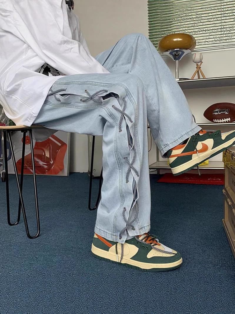 Men's 2025 New Trendy Jeans, Casual Straight-Leg Drawstring Pants for Teens, Autumn/Winter Style