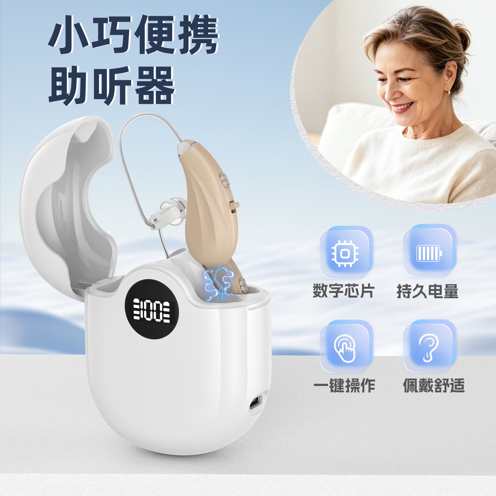 Gumi Cross-Border Hearing Aid, Noise Reduction, BTE for Elderly, Sound Amplifier, Sound Collector Accessories, Hearing Aids