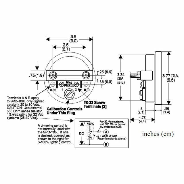 Dynalco Speed Meter Signal Powered 4-Digit Digital Tachometer with Light - SPD-108L