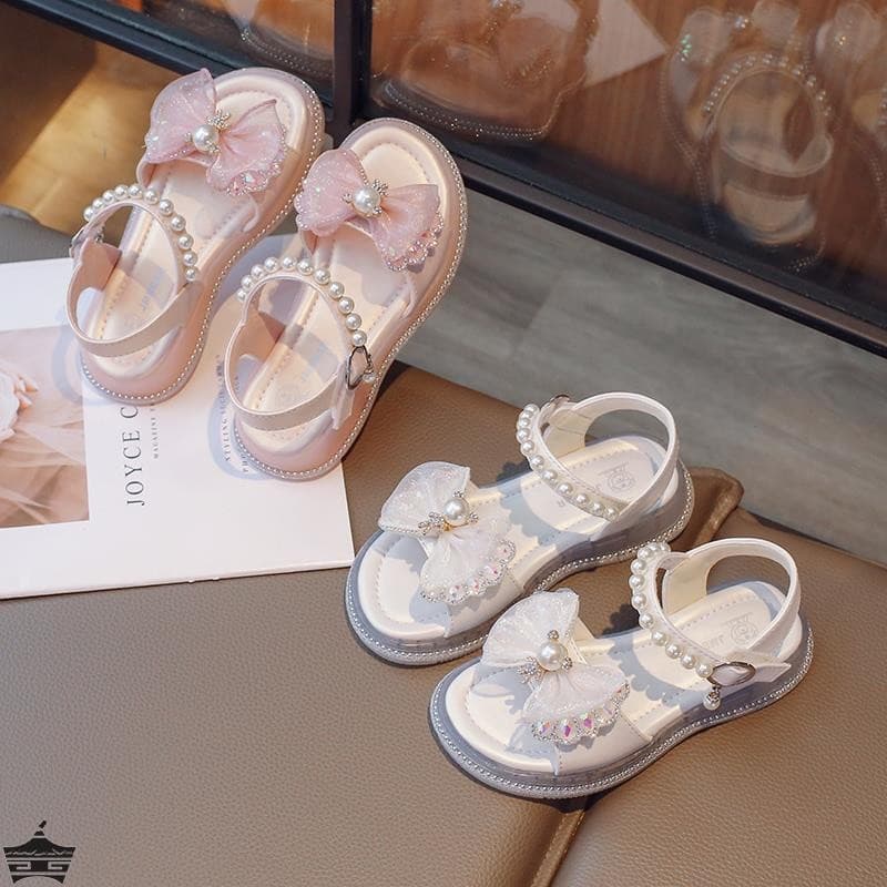 Princess Style Girls Sandals Soft Bottom Crystal Slippers Baby Shoes Children's Footwear Summer New Arrival Elegant Design