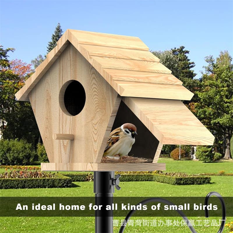 Wooden Bird Nest Outdoor Garden Decoration Open Birdhouse Small Bird Breeding Box Birdhouse Solid Wood Bird Feeder