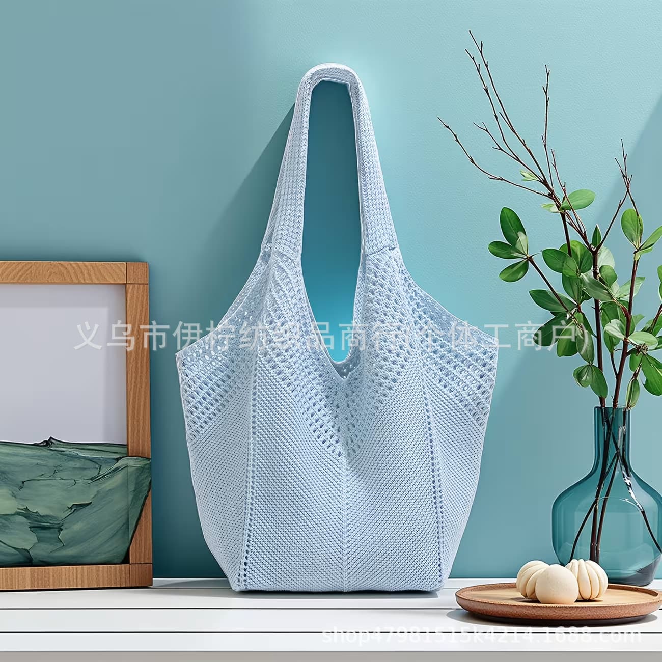 2026 New Hollow Knit Tote Bag, Lazy Style Large Capacity Shoulder Bag for Women, Vacation Beach Woven Bag