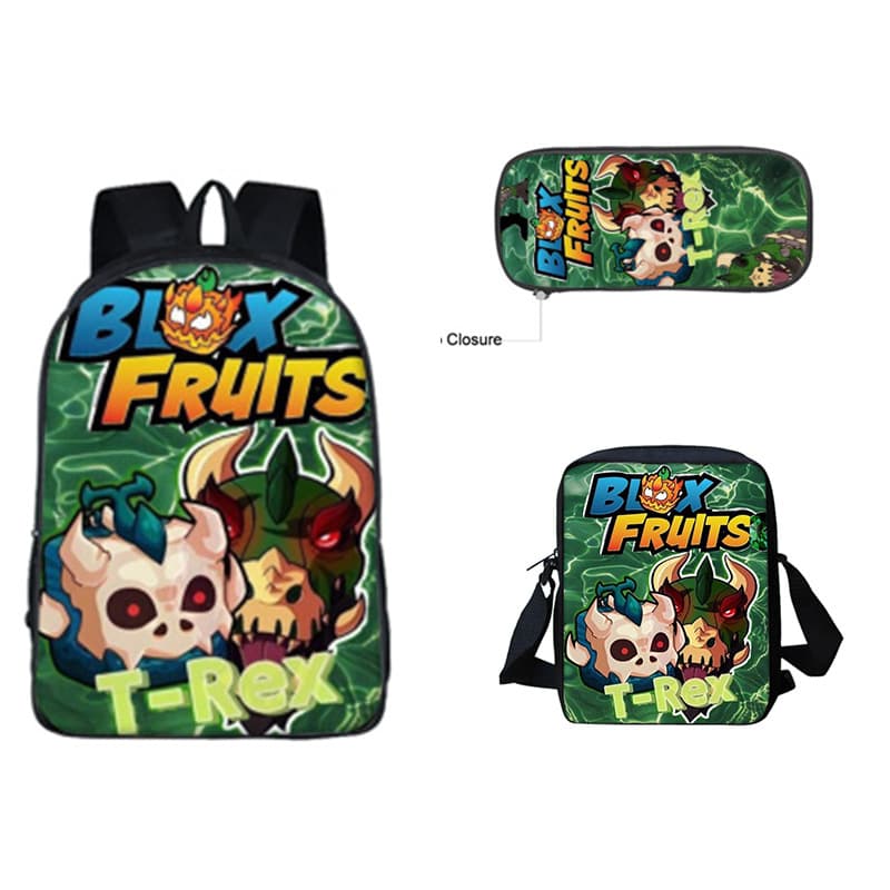 ROBLOX Game Blox Fruits Printed Backpack Devil Fruit 42cm Backpack Set for Primary and Secondary School Students