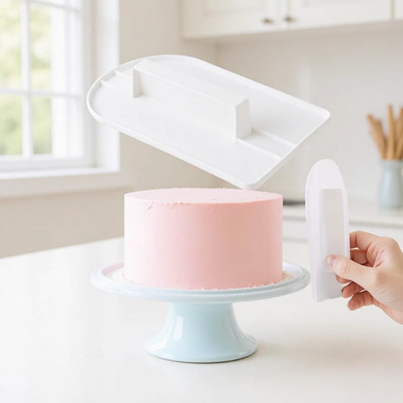 DIY Fondant Cake Surface Smoother with Handle, Cake Cream Smoothing Panel, Baking Leveling Tool