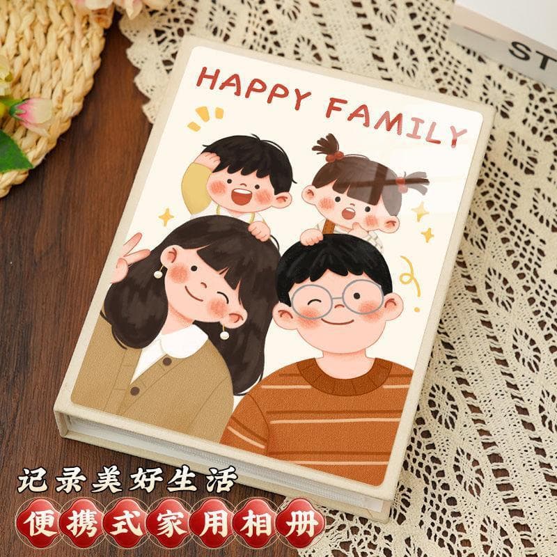 Creative Family Photo Album 6" Vertical Insert Style, High Capacity for 5" and 6" Instant Photos, 3" Photo Storage Scrapbook