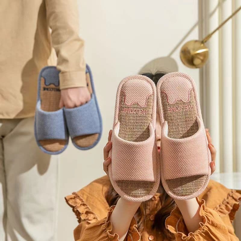 Chunqiu Home Anti-Slip Four-Season Slippers Couple Indoor Linen Cotton Slippers Guest Hospitality Cotton Shoes