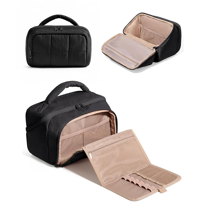 Feihong cross-border fluffy cosmetic bag quilted high-looking large-capacity toiletry bag travel multi-functional portable storage bag